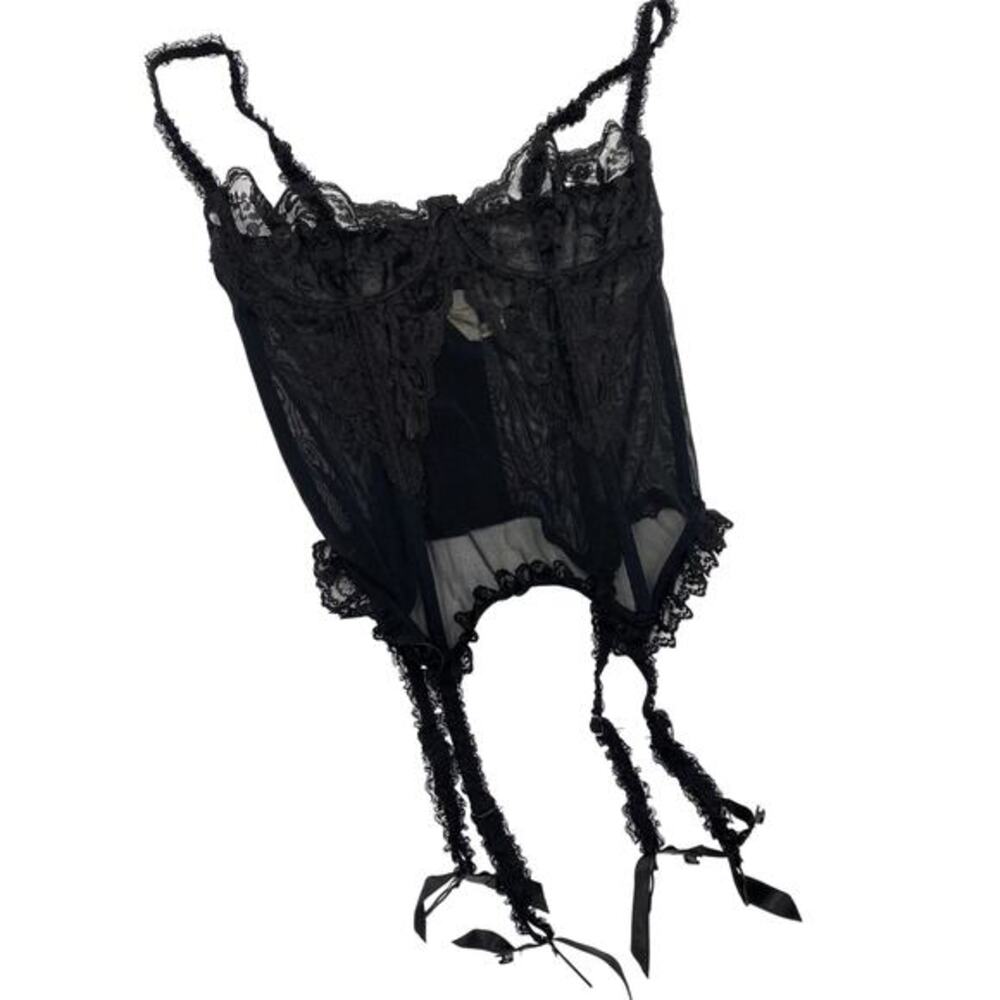 Victoria's Secret gold label vintage black lace corset lingerie